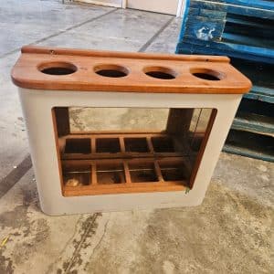 Mini-bar bateau bois avec miroir