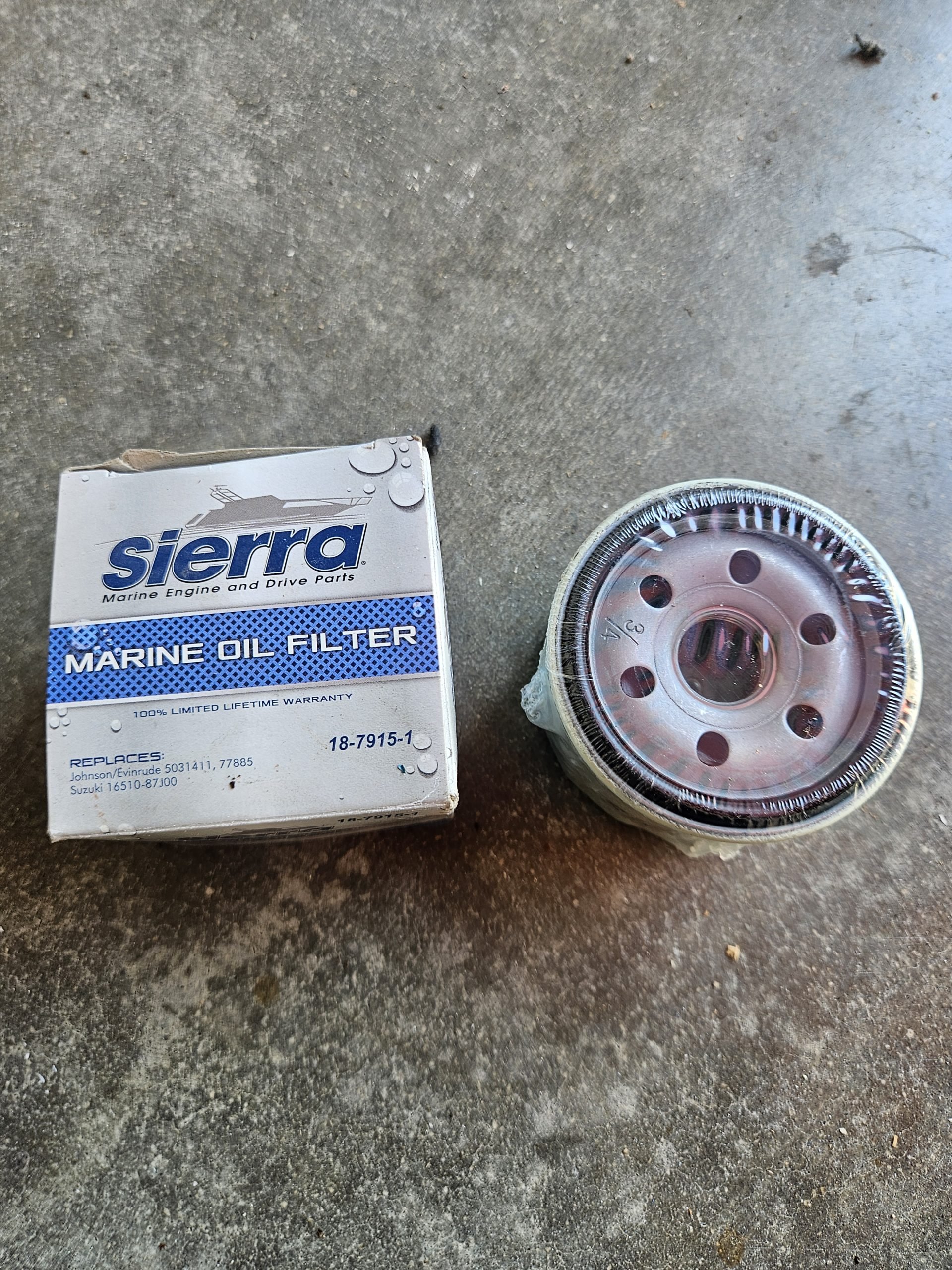 Filtre à huile Sierra 18-7915-1 pour moteurs hors-bord 4 temps