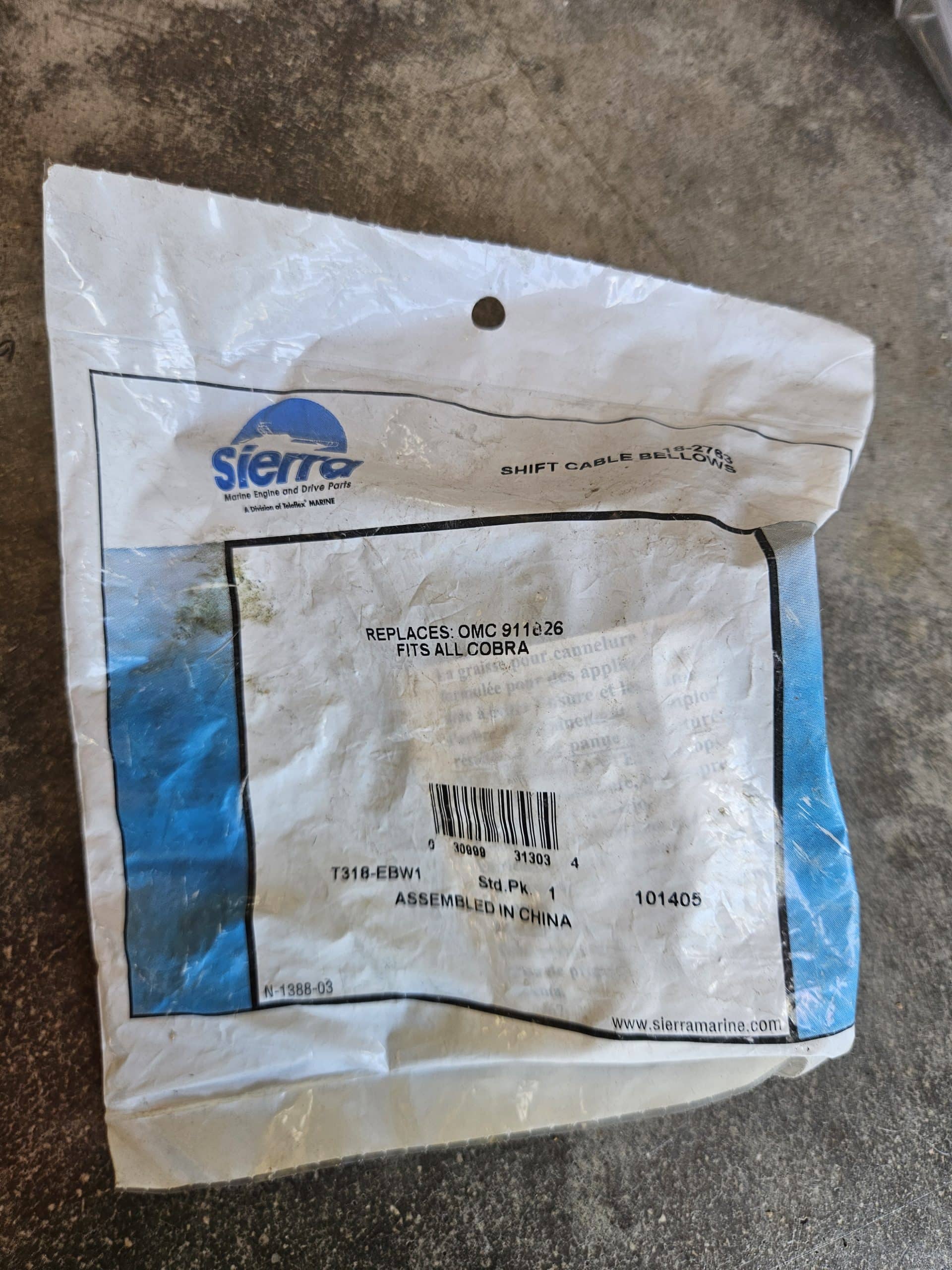 Soufflet de câble de commande Sierra 18-2763