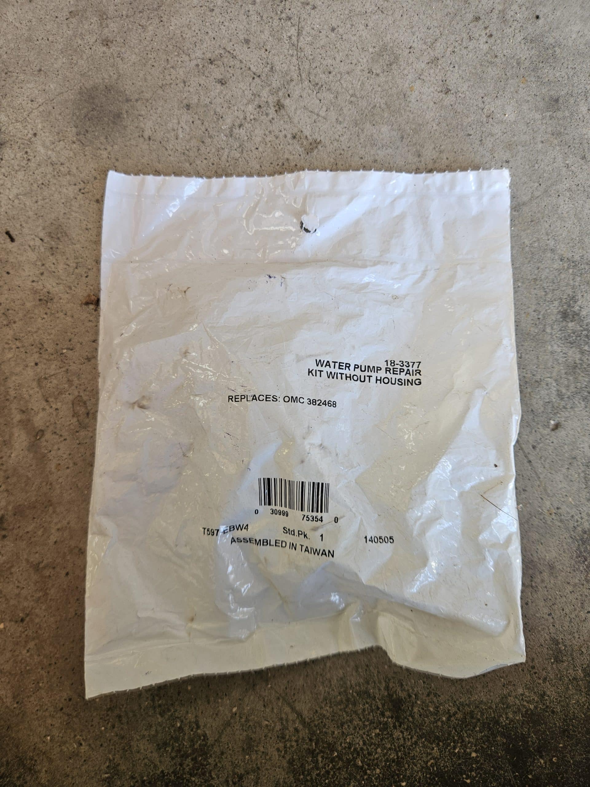 Kit de réparation de pompe à eau sans boîtier Sierra 18-3377 OMC 382468