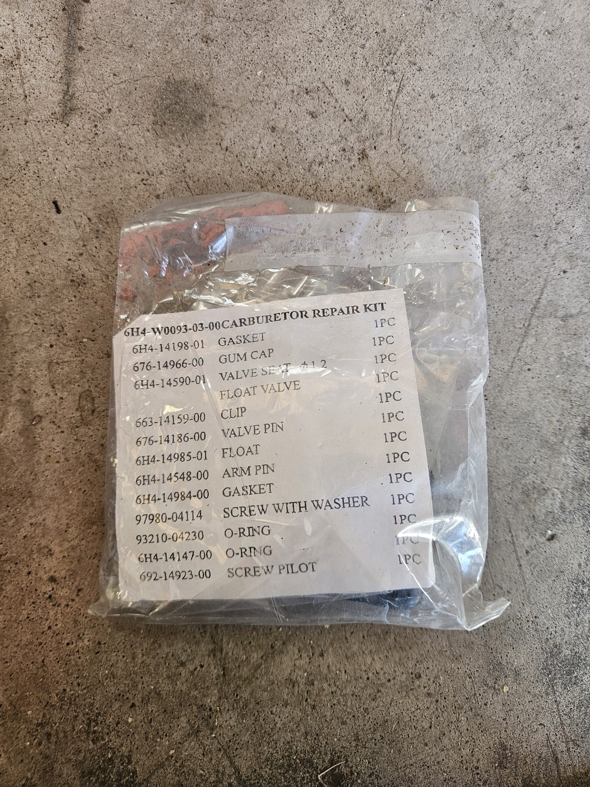Kit de réparation de carburateur Yamaha 6H4-W0093-03-00