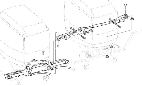 Kit raccordement barre de liaison bimoteur 1 vérin