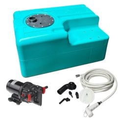 Kit douchette réservoir rigide – CA-SE2976MJ – 57 L ; 550 × 390 × 290 mm ; tuyau 5 m ; pompe Johnson 12 V, 11 L/min
