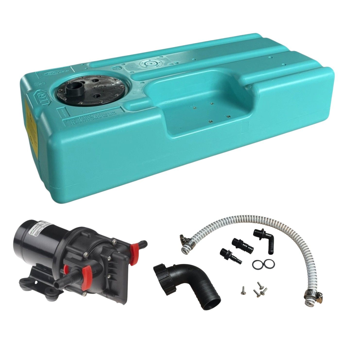 Réservoir eau douce rigide – CA-SE2903MJ – 60 L ; 850 × 390 × 200 mm ; pompe Johnson 10-13405-03, 12 V, 11 L/min incluse
