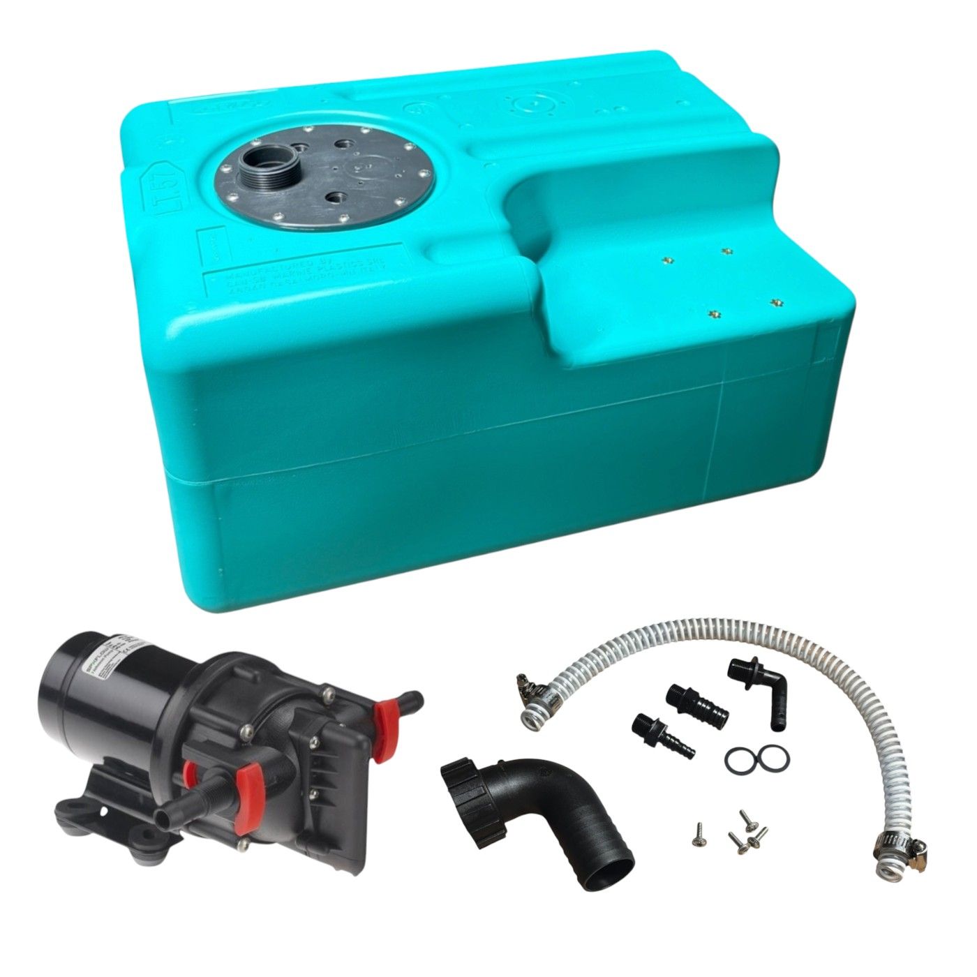 Réservoir eau douce rigide – CA-SE2906MJ – 57 L ; 550 × 390 × 290 mm ; pompe Johnson 10-13405-03, 12 V, 11 L/min incluse