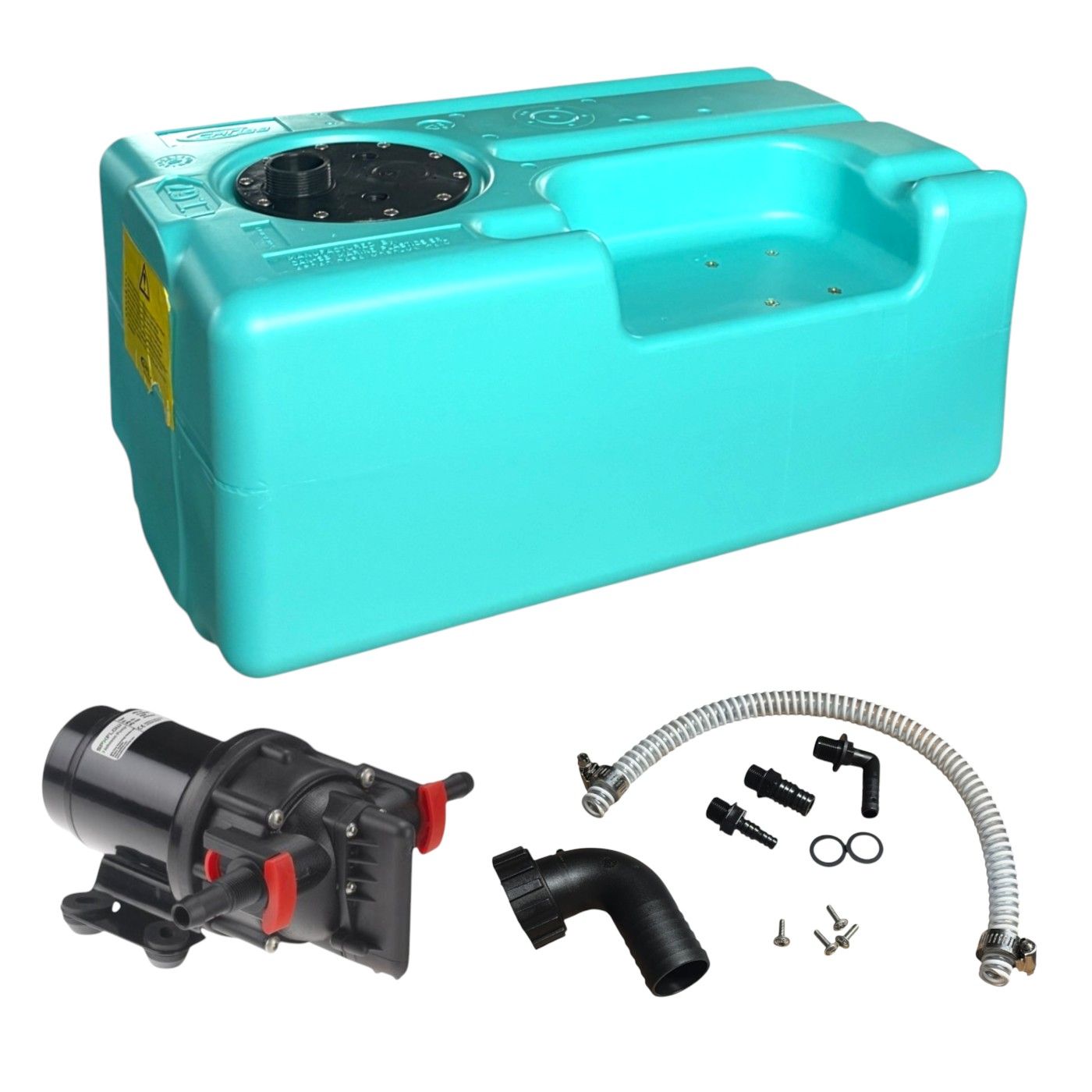 Réservoir eau douce rigide – CA-SE2907MJ – 67 L ; 650 × 390 × 290 mm ; pompe Johnson 10-13405-03, 12 V, 11 L/min incluse