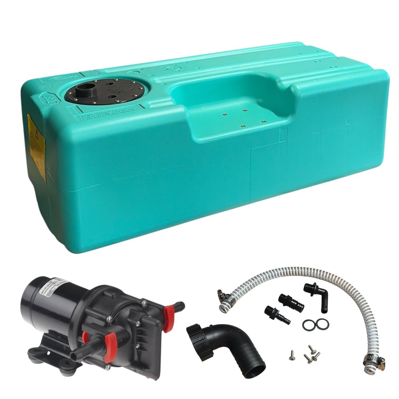 Réservoir eau douce rigide – CA-SE2909MJ – 87 L ; 850 × 390 × 290 mm ; pompe Johnson 10-13405-03, 12 V, 11 L/min incluse