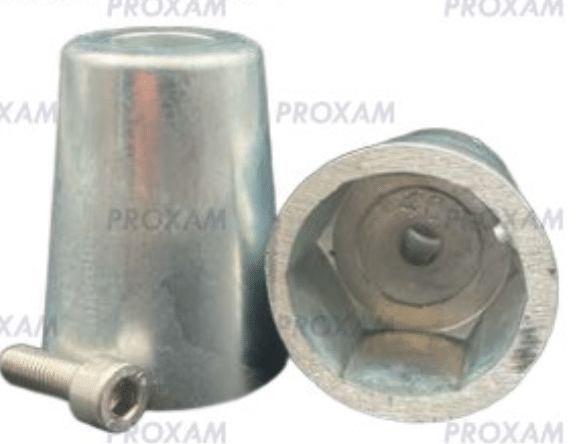 Anode zinc – arbre hélice hexagonale