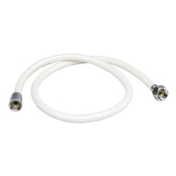 Flexible douchette PVC blanc CAN SB avec raccords en laiton chromé