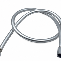 Flexible douchette PVC argent TREM avec raccords en laiton chromé