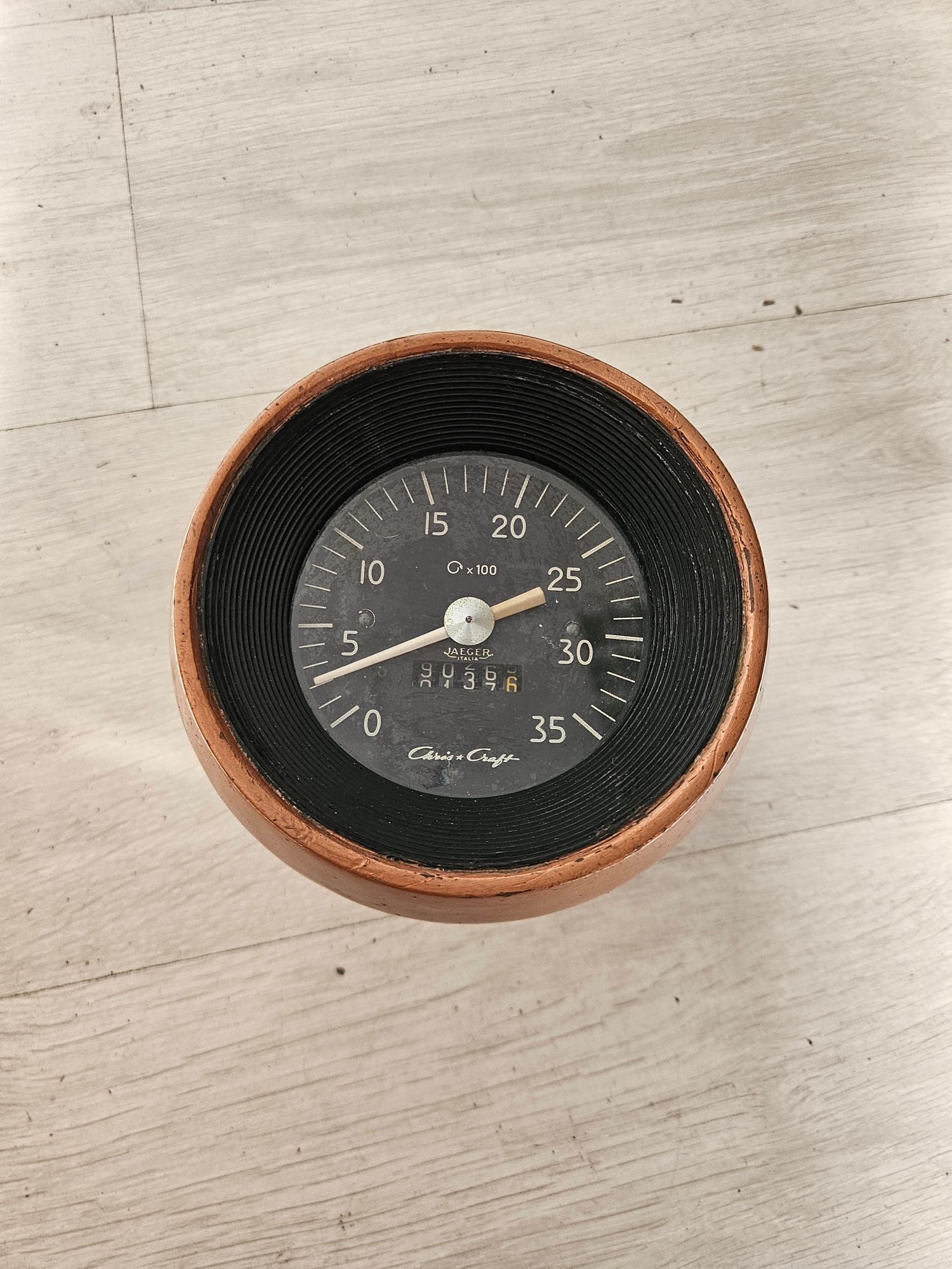 Compte-tours 3500 RPM Chris Craft façon bois